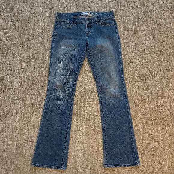 Old Navy Women's Ultra Low Waist Bootcut Stretch Denim Blue Jeans Size 4 Long - Picture 1 of 7